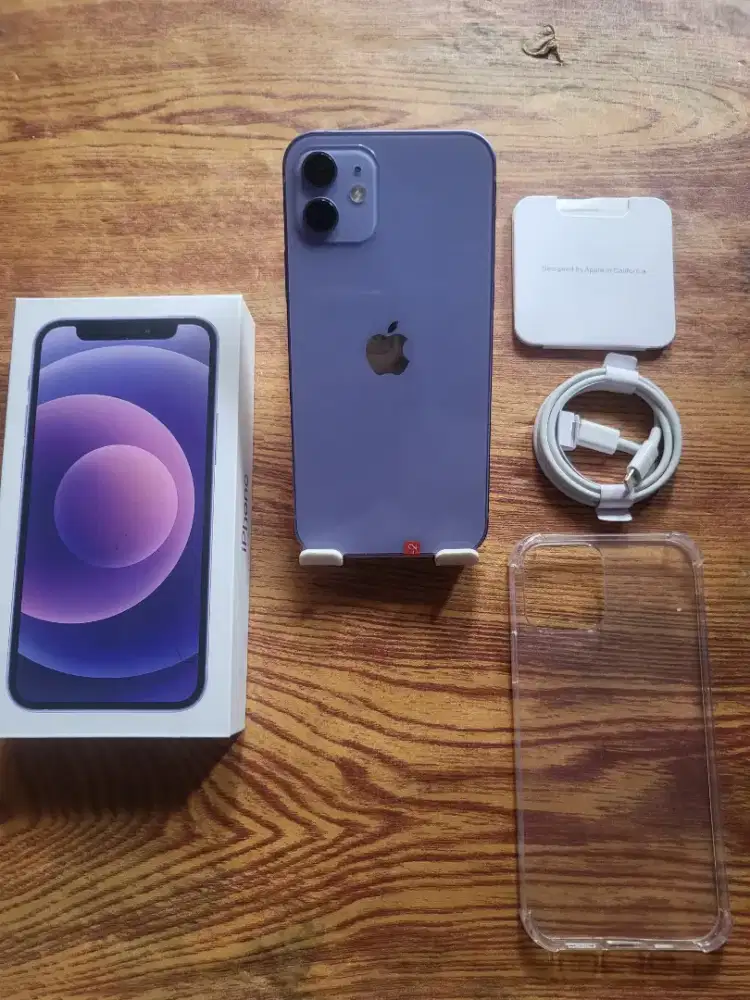 Iphone 12 128gb purple inter fullset mulus no minus all operator