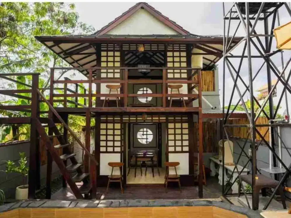 Vila Mewah Gaya Jepang View Sawah di Munggu Bali