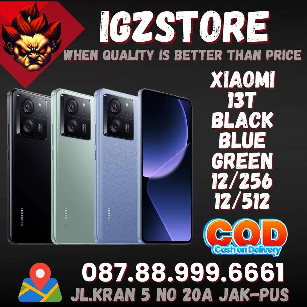 Xiaomi 13T 12/256 Black / Green / Blue SEIN Fullset Super Mulus No Min