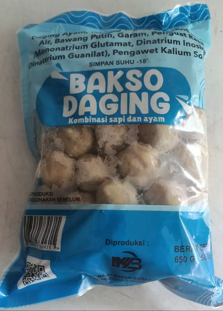 Bakso Daging Sapi Maju Mapan Istimewa Biru 650 Gram Isi 50 Pcs
