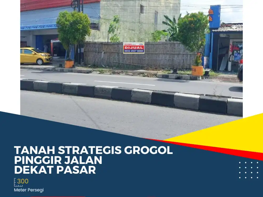 Tanah Strategis di Grogol Pinggir Jalan Dekat Pasar