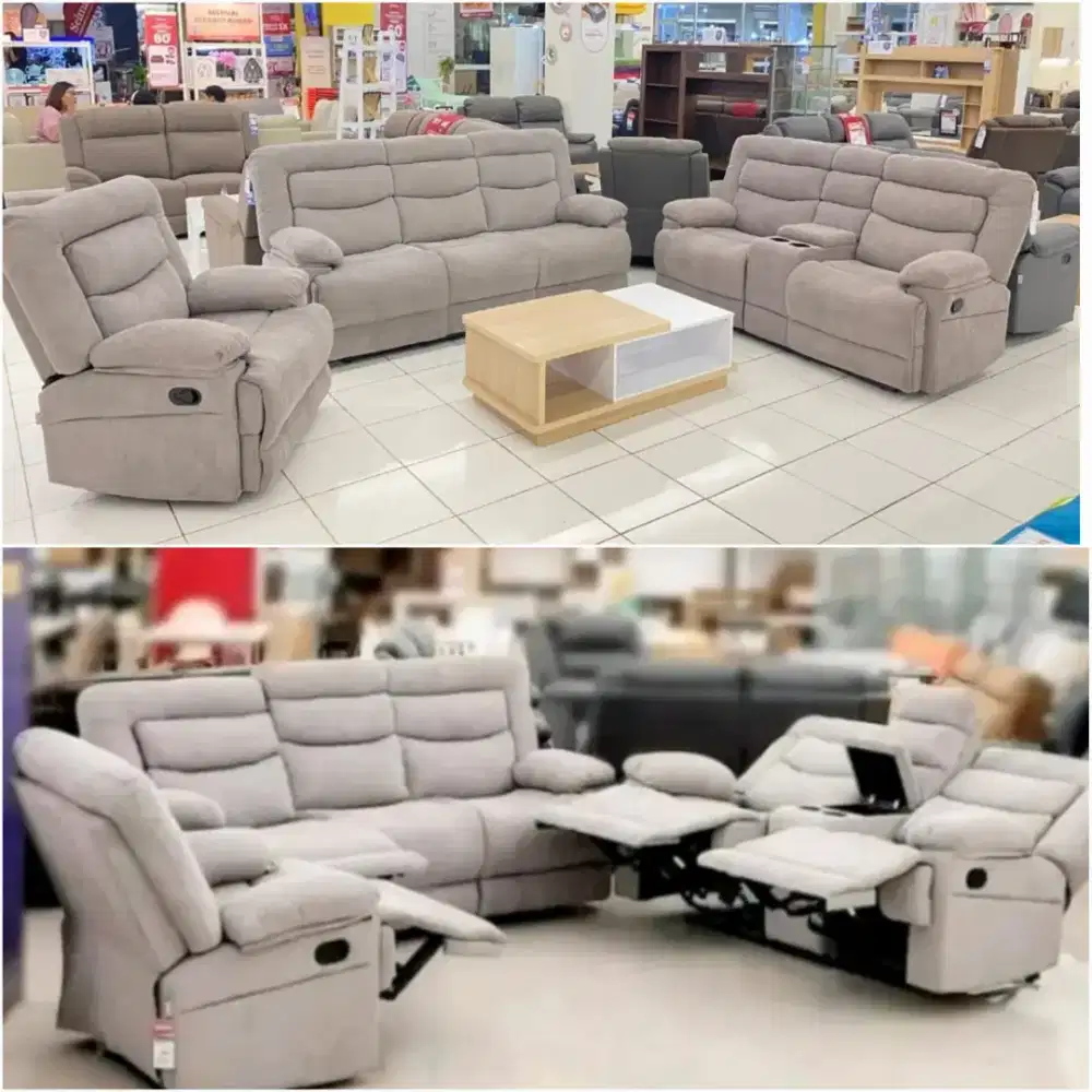 SOFA SET RECLINER HALUS BISA CICIL 0%