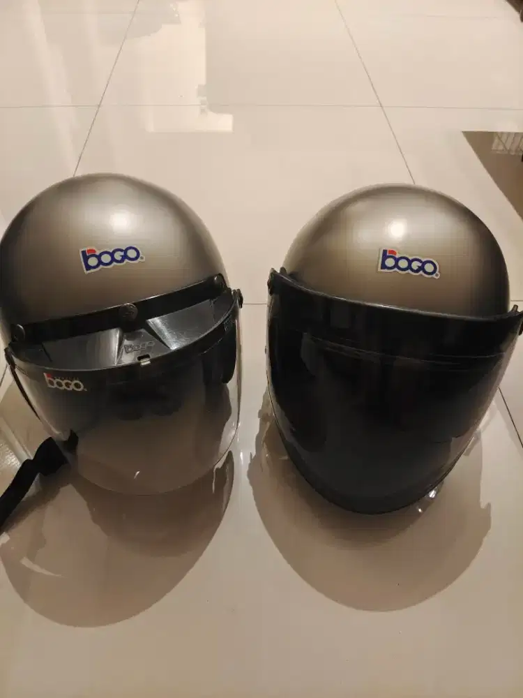 2 helm bogo abu doff merk sada