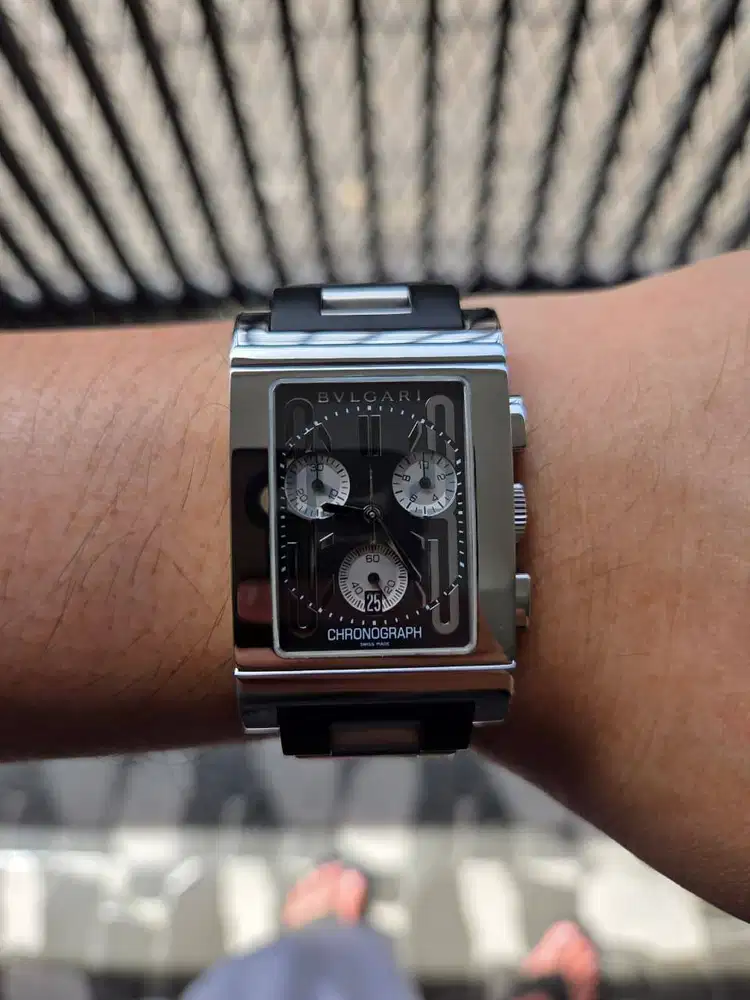 Bulgari Rettangolo Chronograph Black Dial Quartz