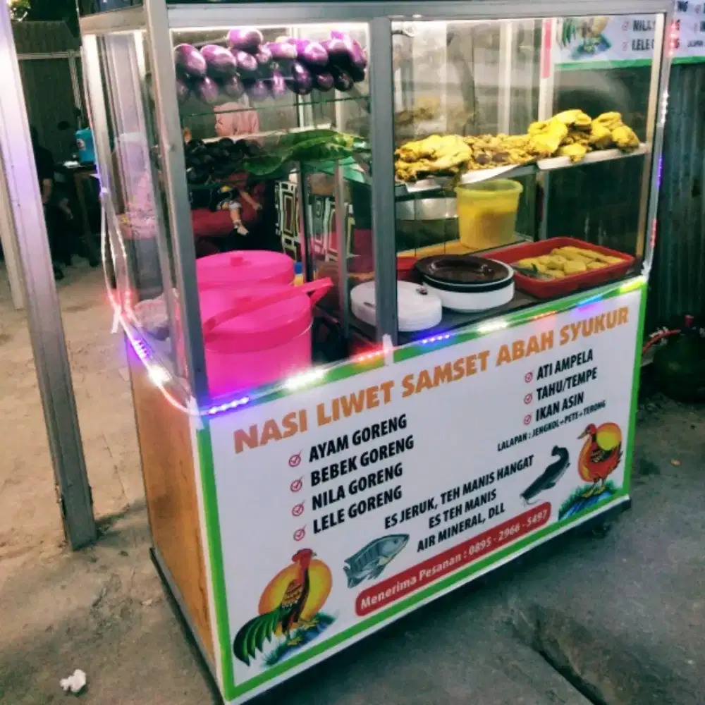 Etalase meja bangku kuliner