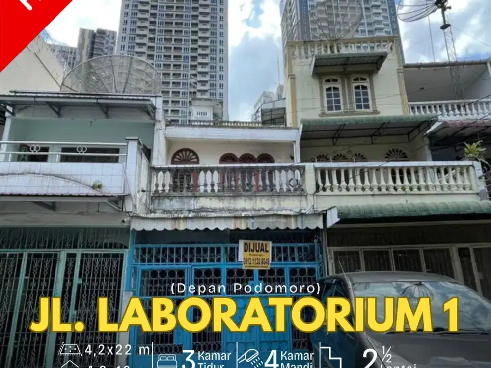 Dijual Rumah pusat kota Jalan Laboratorium 1 (Depan Podomoro) - Medan