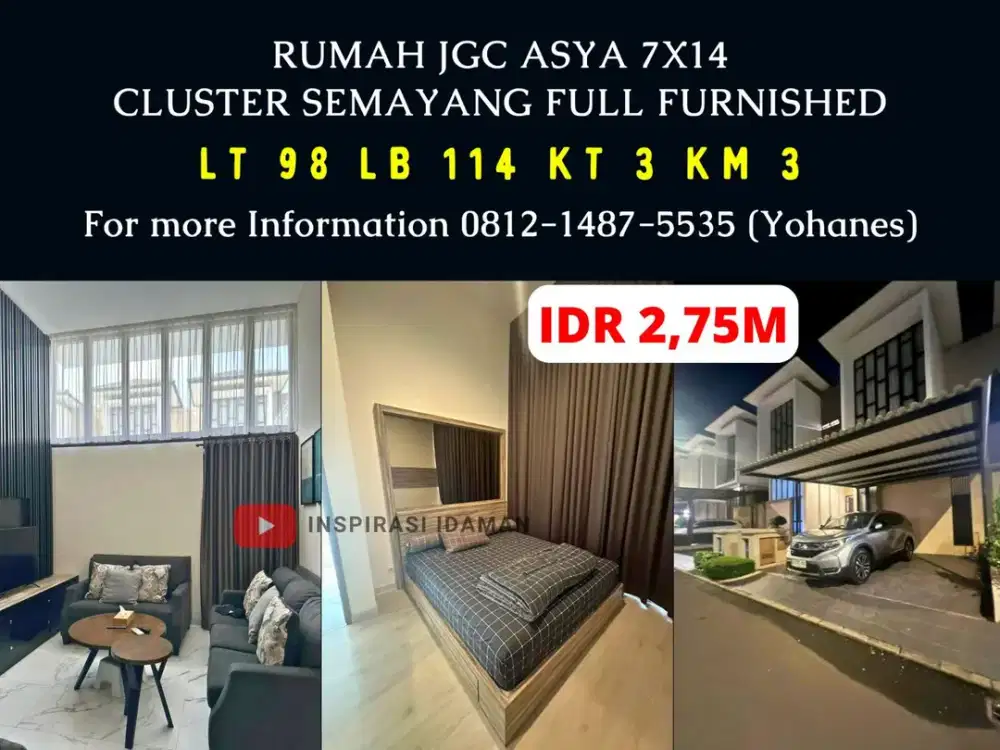 Rumah JGC Asya 7x14 Cluster Semayang Full Furnished