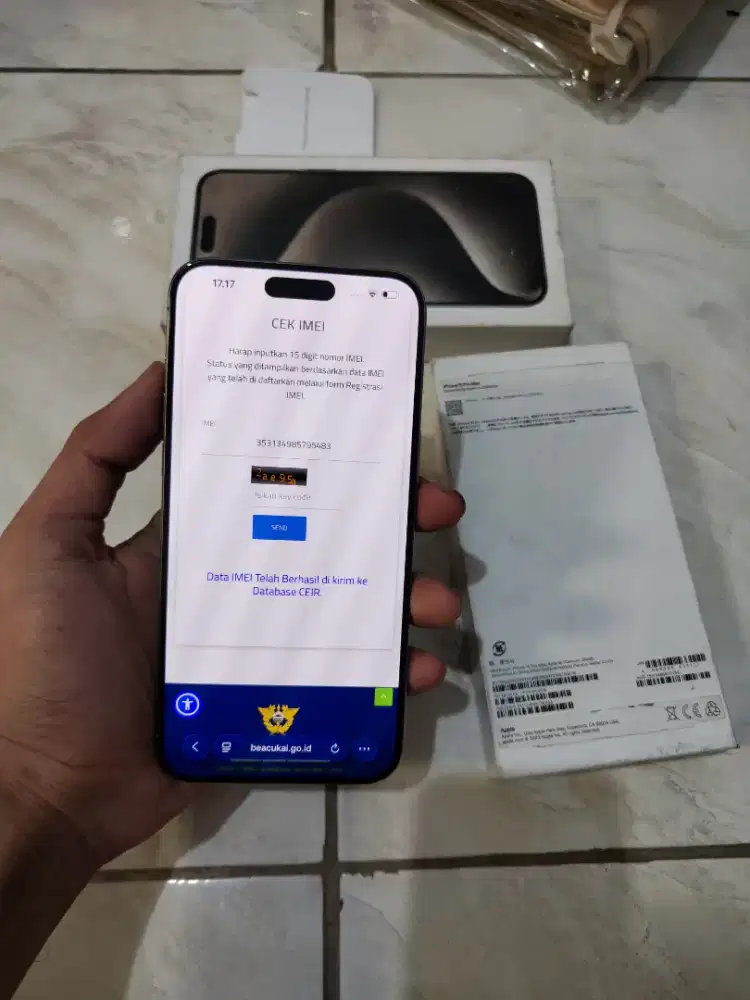 iPhone 15 pro max 256 beacukai