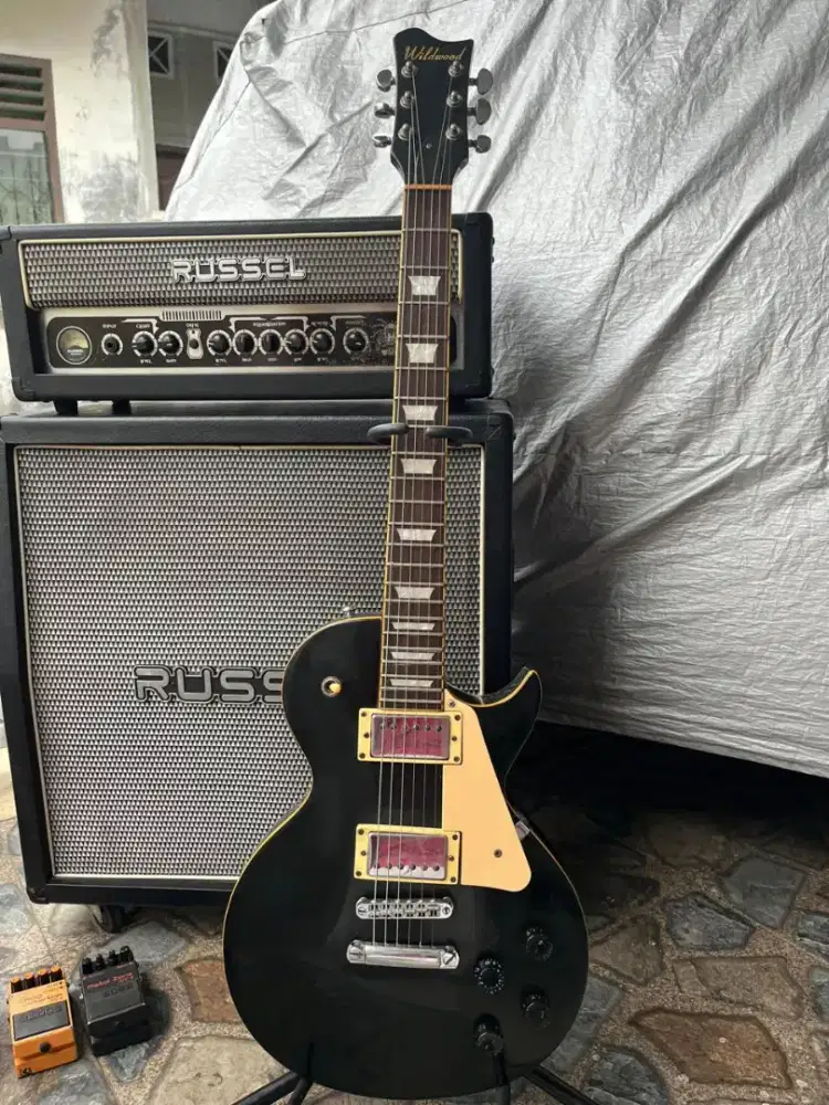 Gitar Lespaul & Amplifer Head Cabinet Russel