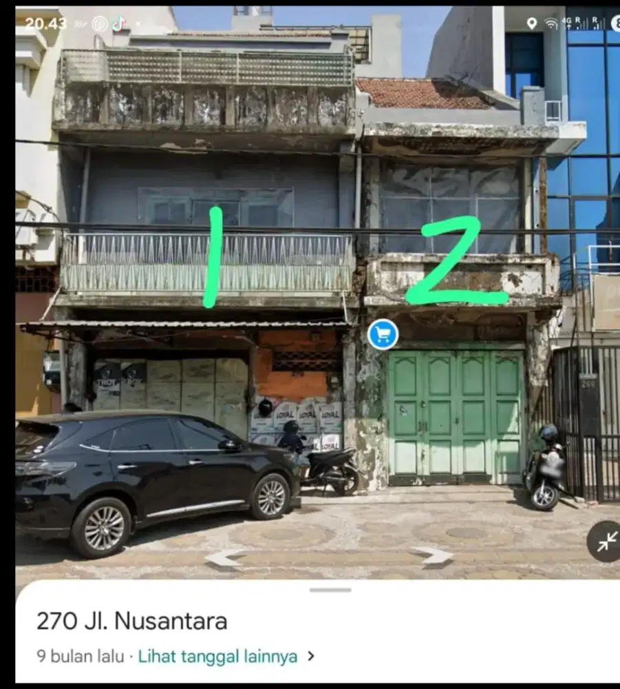 Dijual ruko tua di jl.nusantara 2 petak