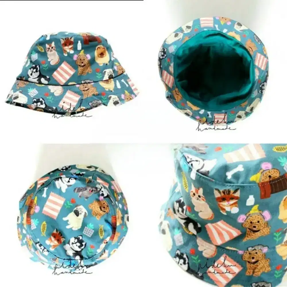 Topi Idekuhandmade motif anabul / Bucket Hat Idekuhandmade