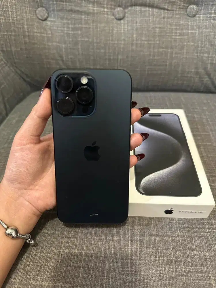 iPhone 15 Promax 256gb Blue Titanium Garansi Resmi iBox