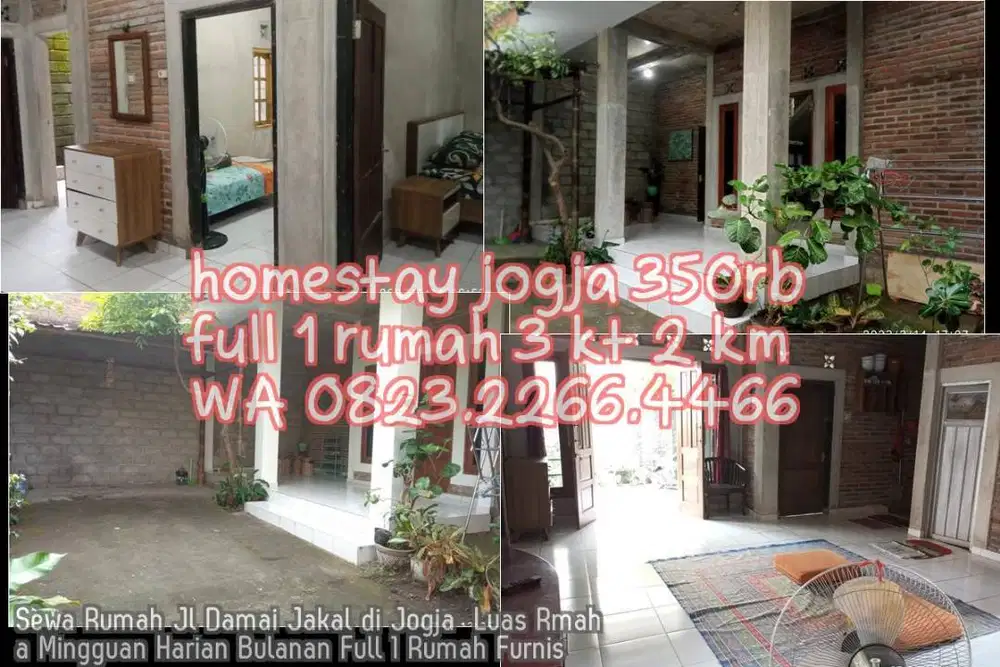 Sewa Rumah Jl Damai Jakal di Jogja  Luas Rmaha Mingguan Harian Bulanan