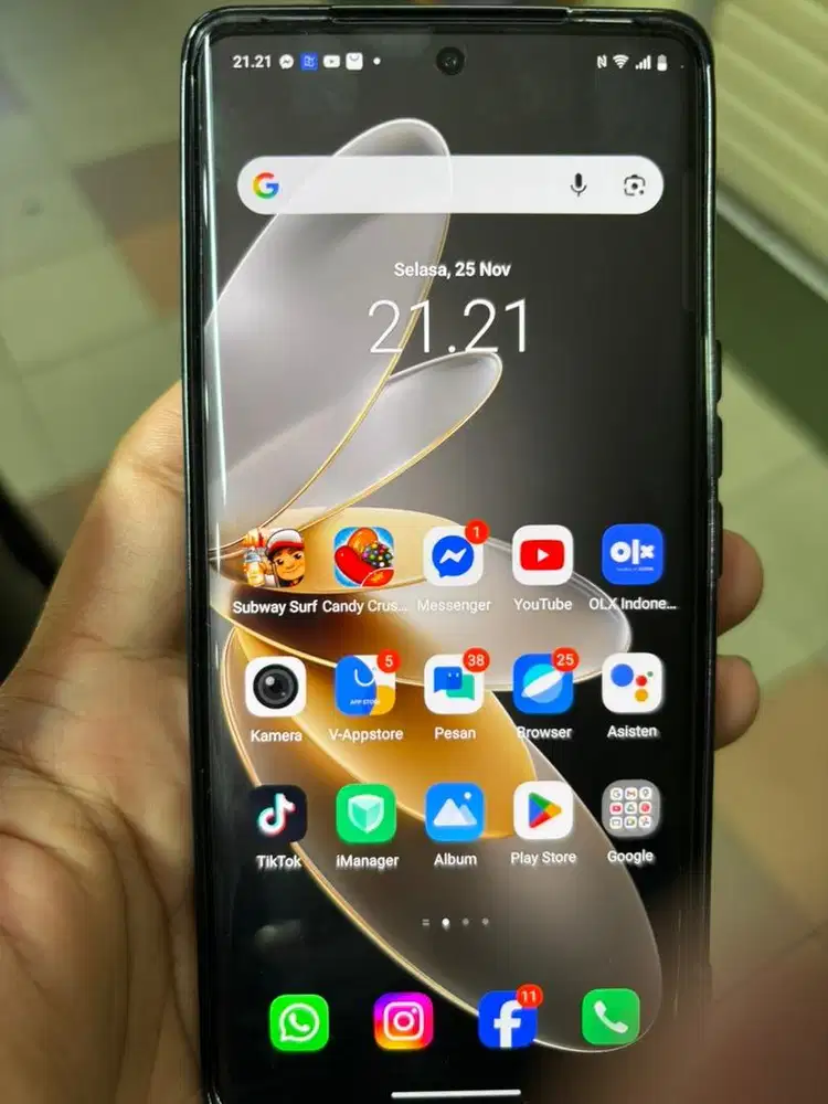 Vivo v27 ram 8/256 warna hitam pemakaian pribadi dari baru