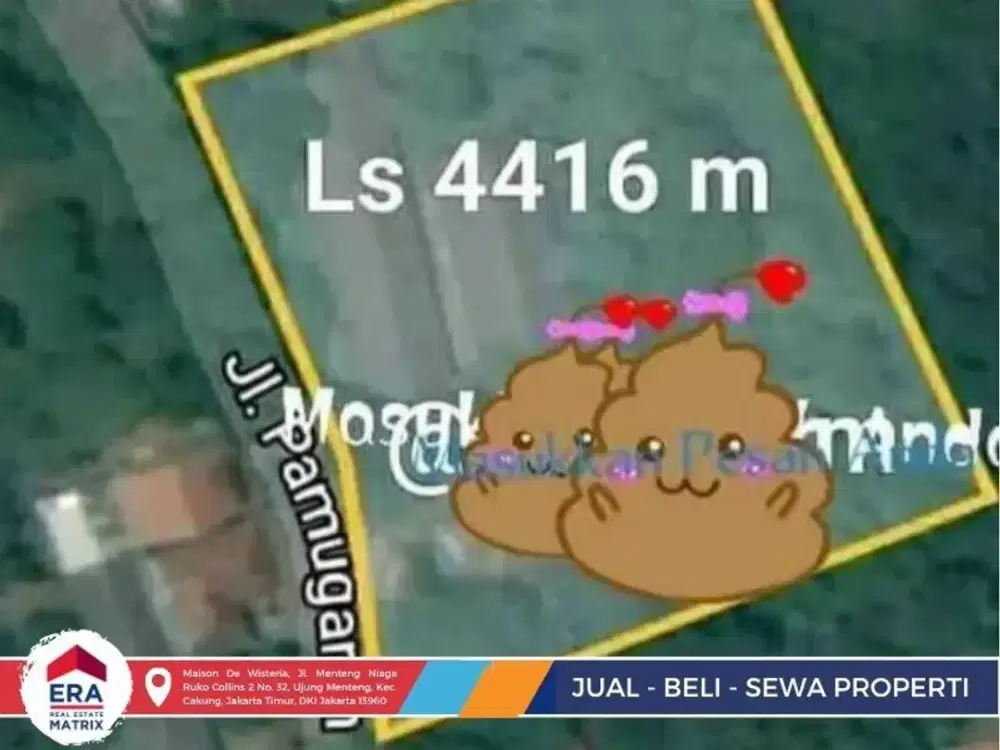 Jual Tanah Luas Lokasi Strategis Dan Bebas Banjir Di Cileungsi, Bogor