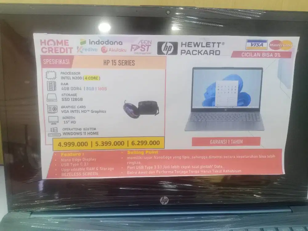 Cicilan/Kredit Laptop HP 15 SERIES ( 4/128GB)