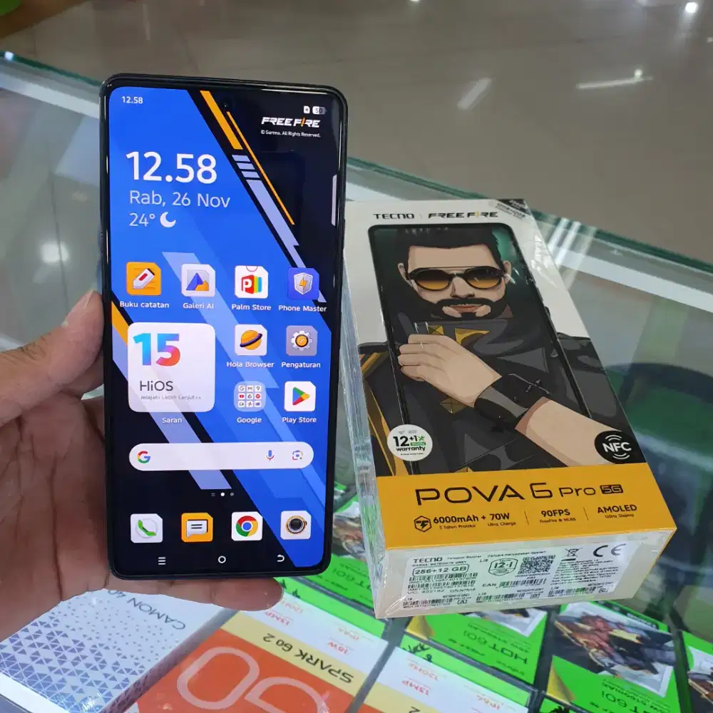 Tecno Pova 6 Pro 5G 12/256GB Second Fullset Original