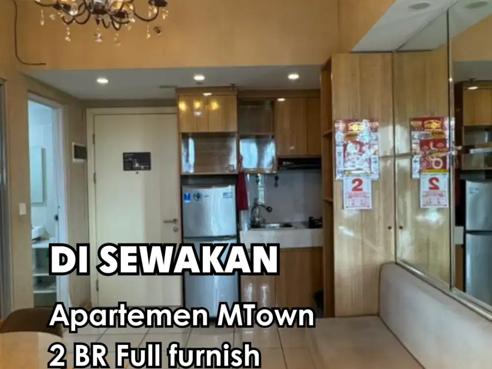 Di Sewakan !!! Apartment Mtown 2 BR Full Furnish AC 3 Unit