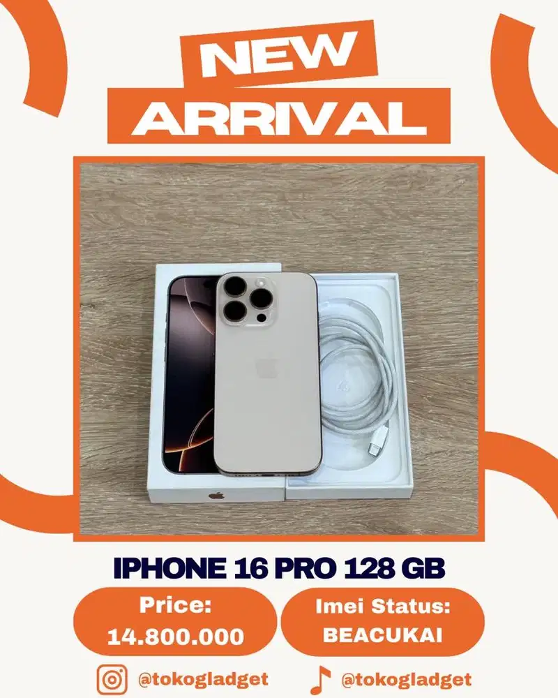 iPhone 16 Pro 128 Gb ex BEACUKAI RESMI
