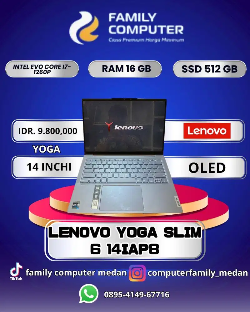 LENOVO YOGA 14INC OLED INTEL EVO I9 GEN 12 16GB SSD 512GB GARANSI RESM