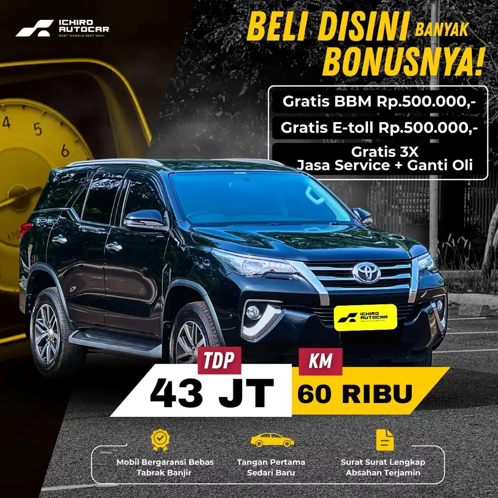 TOYOTA FORTUNER DIESEL 2.4 VRZ 2019 KM 60RB PAJAK 11-26 PLAT B GENAP