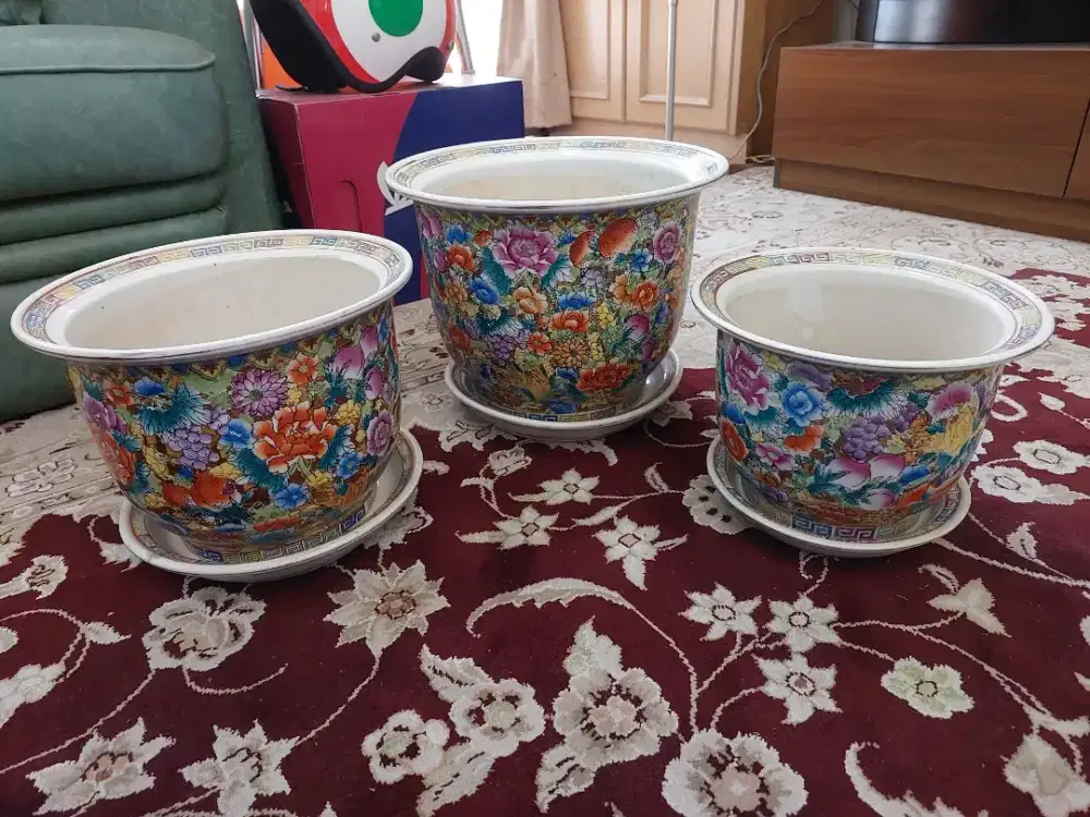 Di Jual 3 Pot Guci Keramik