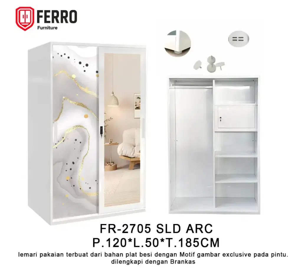 Lemari pakaian bahan plat besi