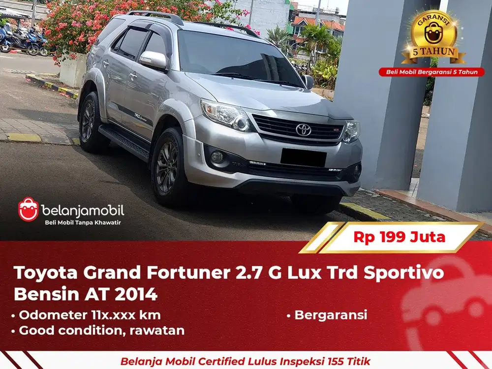 [ GARANSI 5TH ] Toyota Grand Fortuner 2.7 G Lux Luxury Trd 2014/2015