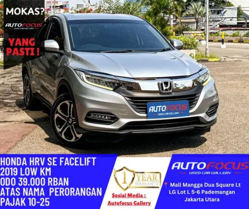 Tdp25JT Honda Hrv 1.5 L SE AT Facelift nik 2019 Silver