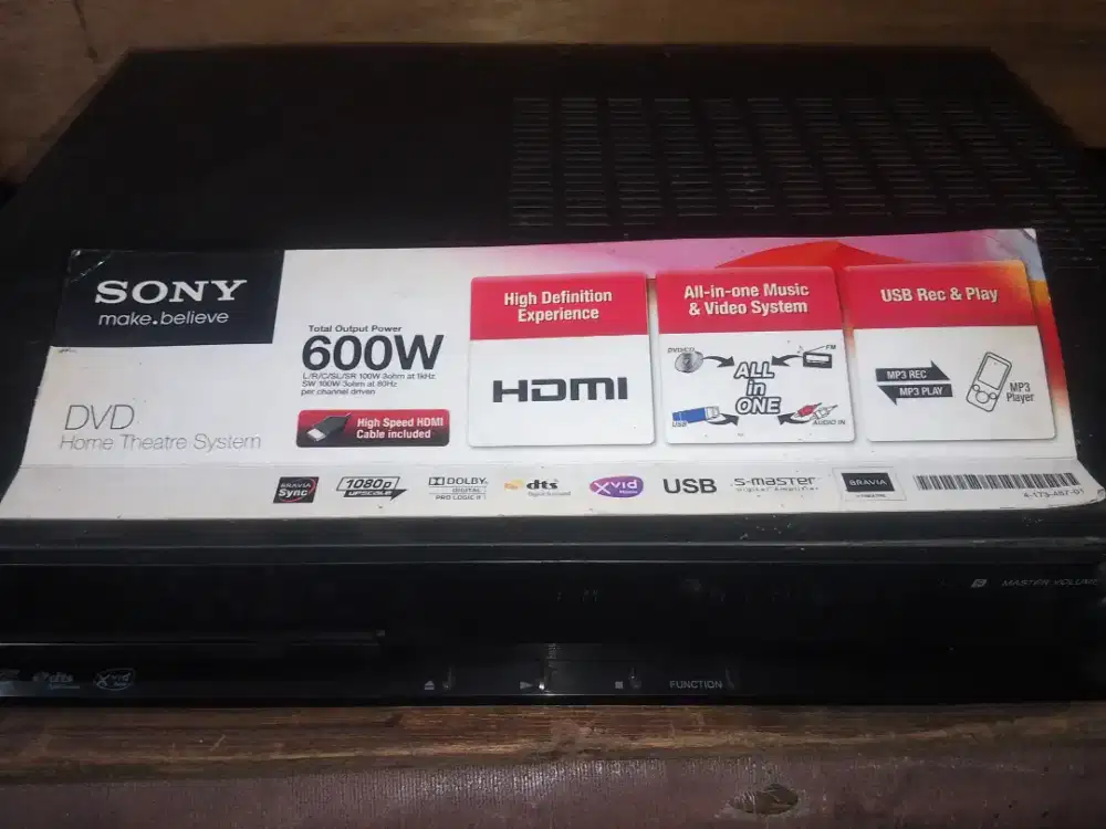 Sony Ampli Home Theater USB 5.1,  big power 600 watts RMS, full ori