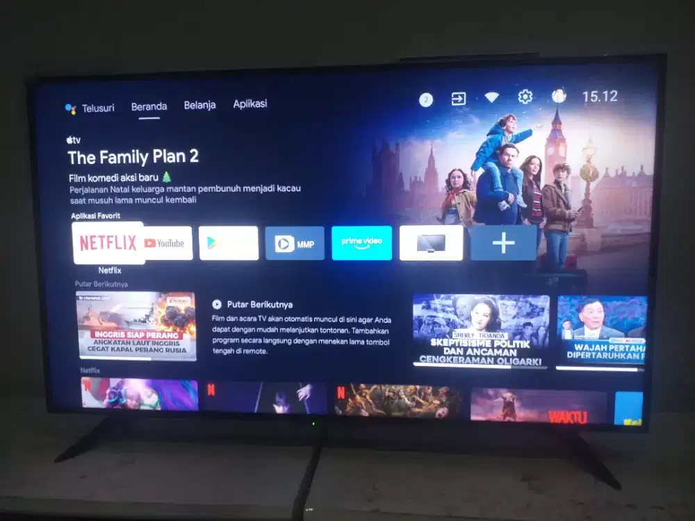 BU TV Android Sharp 50 inchi bekas 4,5jt