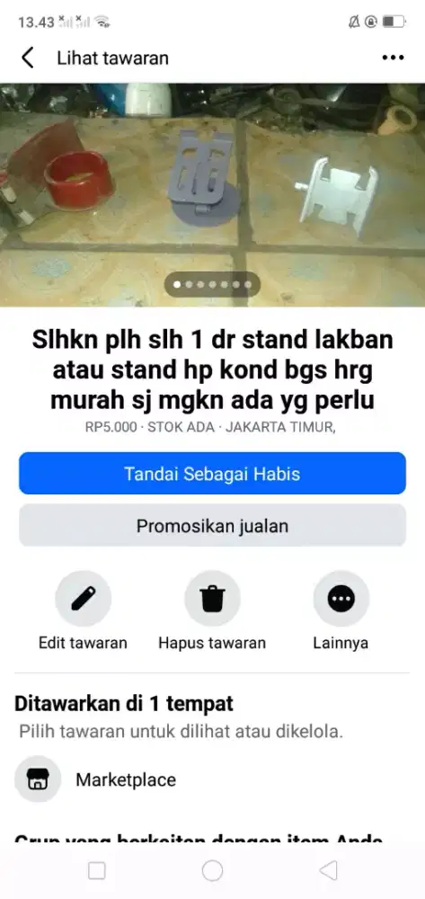 Slhkn plh slh 1 dr stand hp atau sblh nya kond bgs hrg murah sj cpt