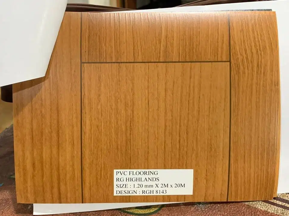 Karpet Lantai Vinyl Roll Motif Kayu Tebal 1.2mm/ RG Highlands Lebar 2m