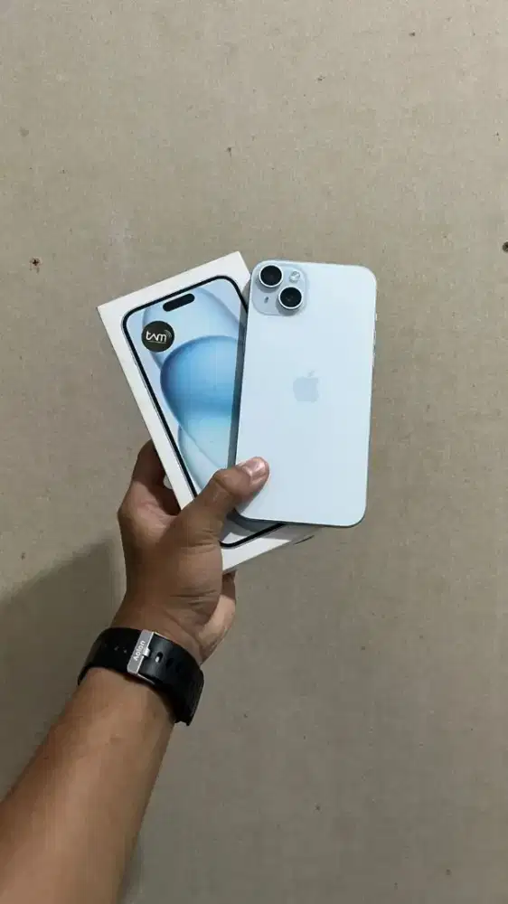 JUAL IPHONE 15 PLUS 256GB BLUE IBOX ON GARANSI