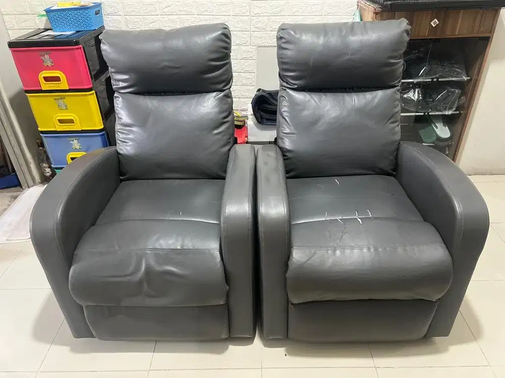 Reclining sofa / kursi malas single ( 2pcs ) Harga utk 2 sofa yaaa