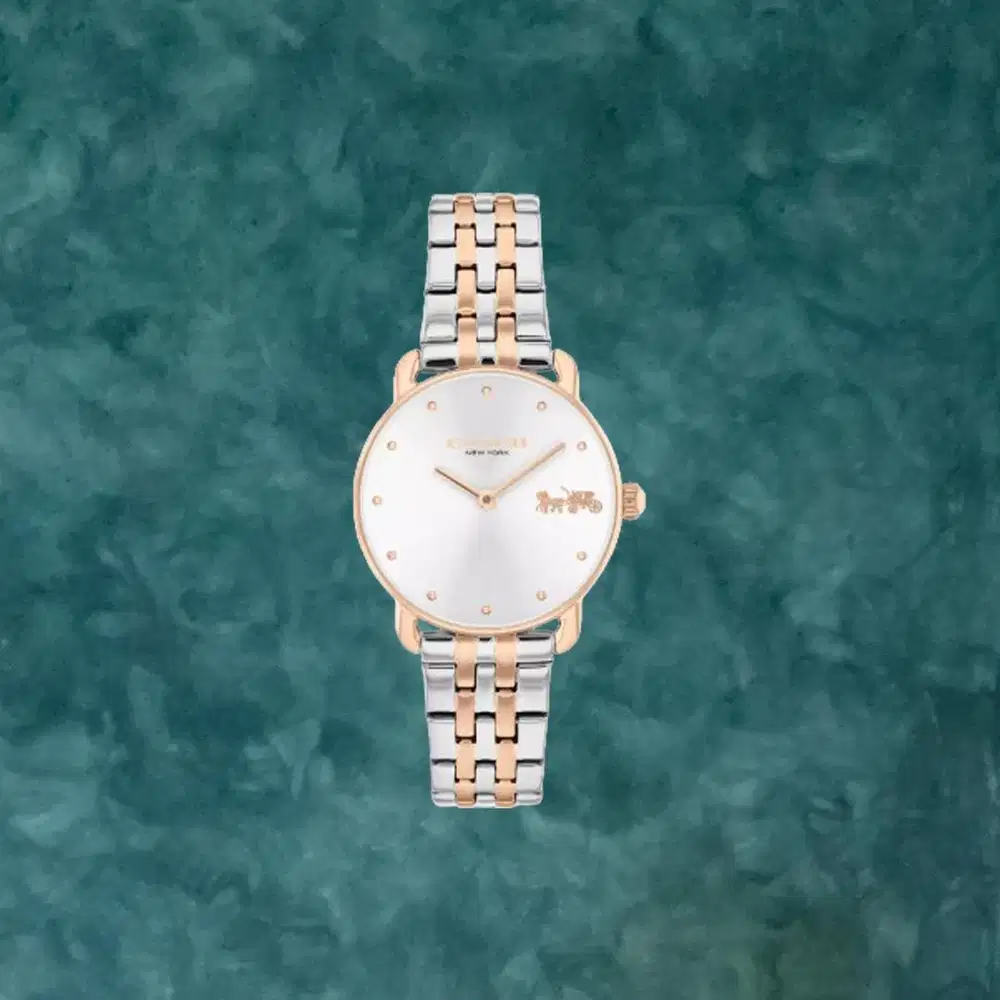 Coach Women's Elliot Bracelet Strap Watch Gold Silver, Jam Tangan Cewe