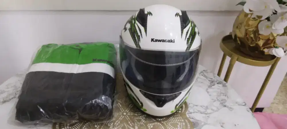 Helm set jaket ORI Kawasaki ninja