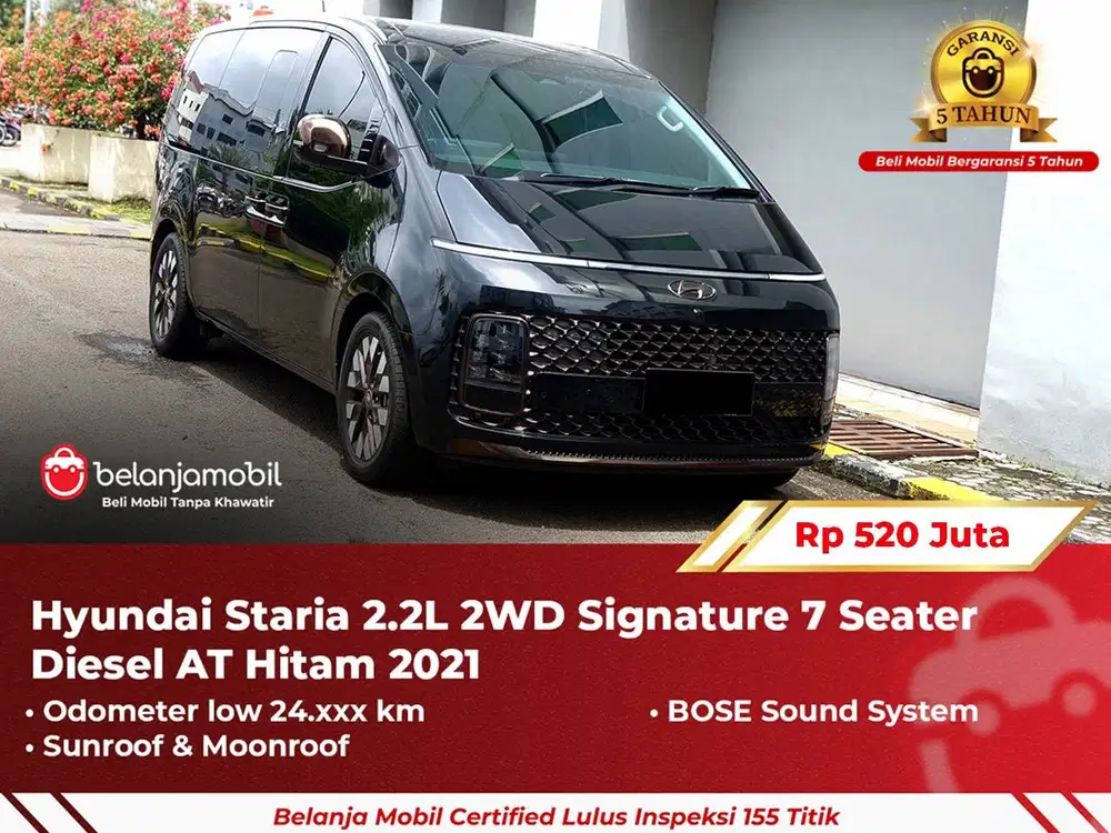 [ GARANSI 5TH ] Hyundai Staria 2.2L 2WD Signature 7 Diesel 2021/2022