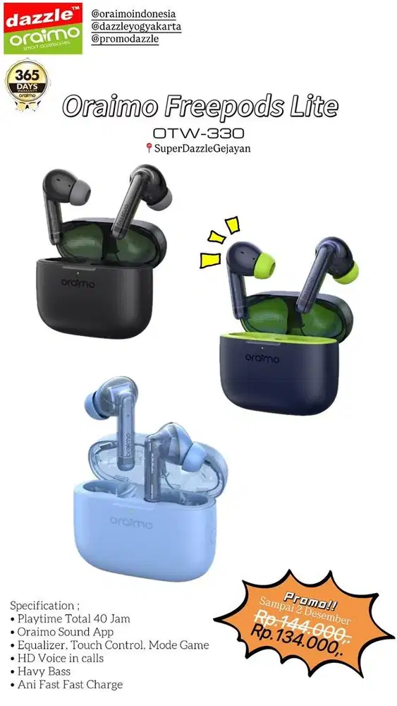 TWS Oraimo Freepods Lite OTW-330