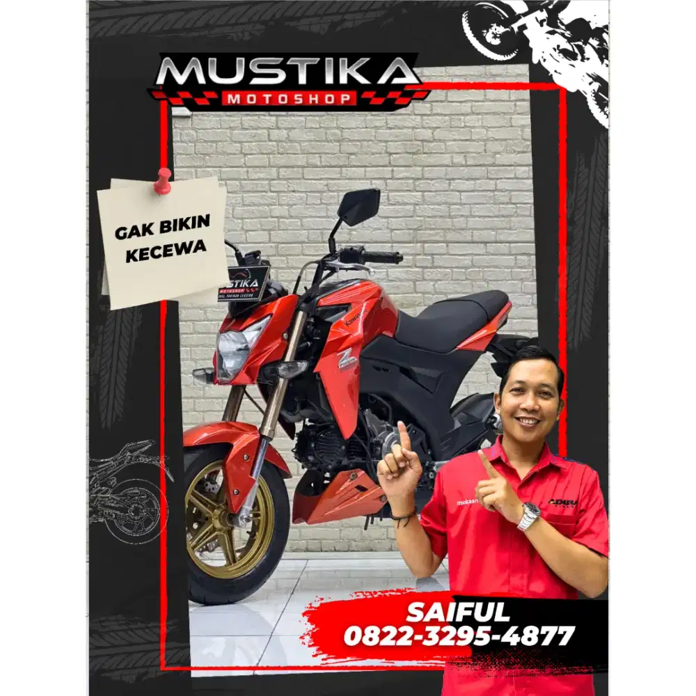 Perfect Condition!!Kawasaki Z125 2016 Orange Plat Jatim Mulus-Mustika