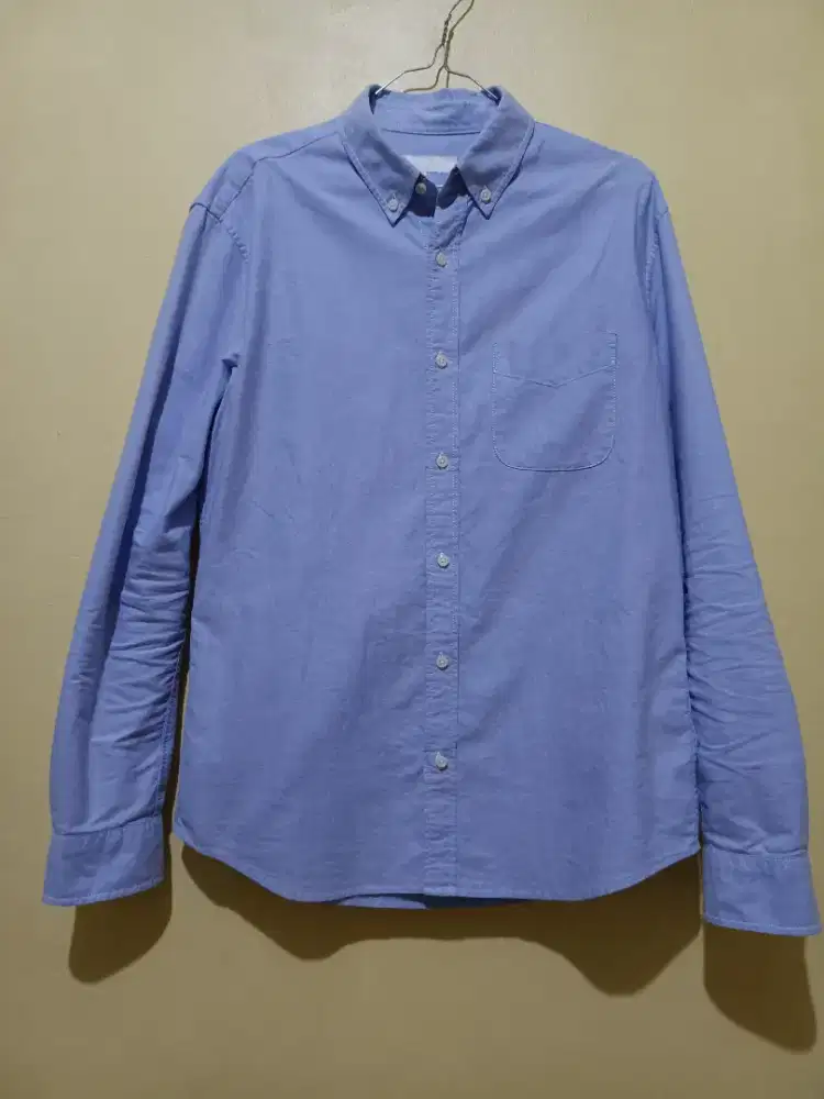 Kemeja 8Second, Warna Baby Blue, katun Oxford, Sz M to L