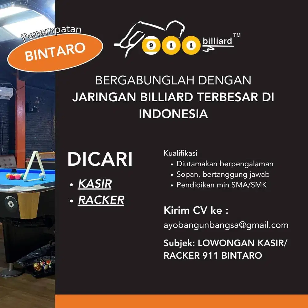 LOKER KASIR & RACKER 911 BINTARO