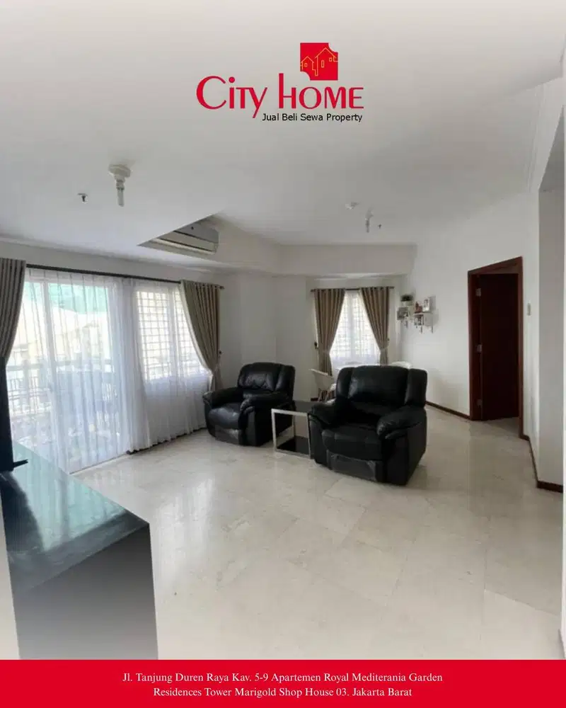 Disewakan Cepat Apertemen 2BR Corner Lantai Rendah, Jakarta Barat