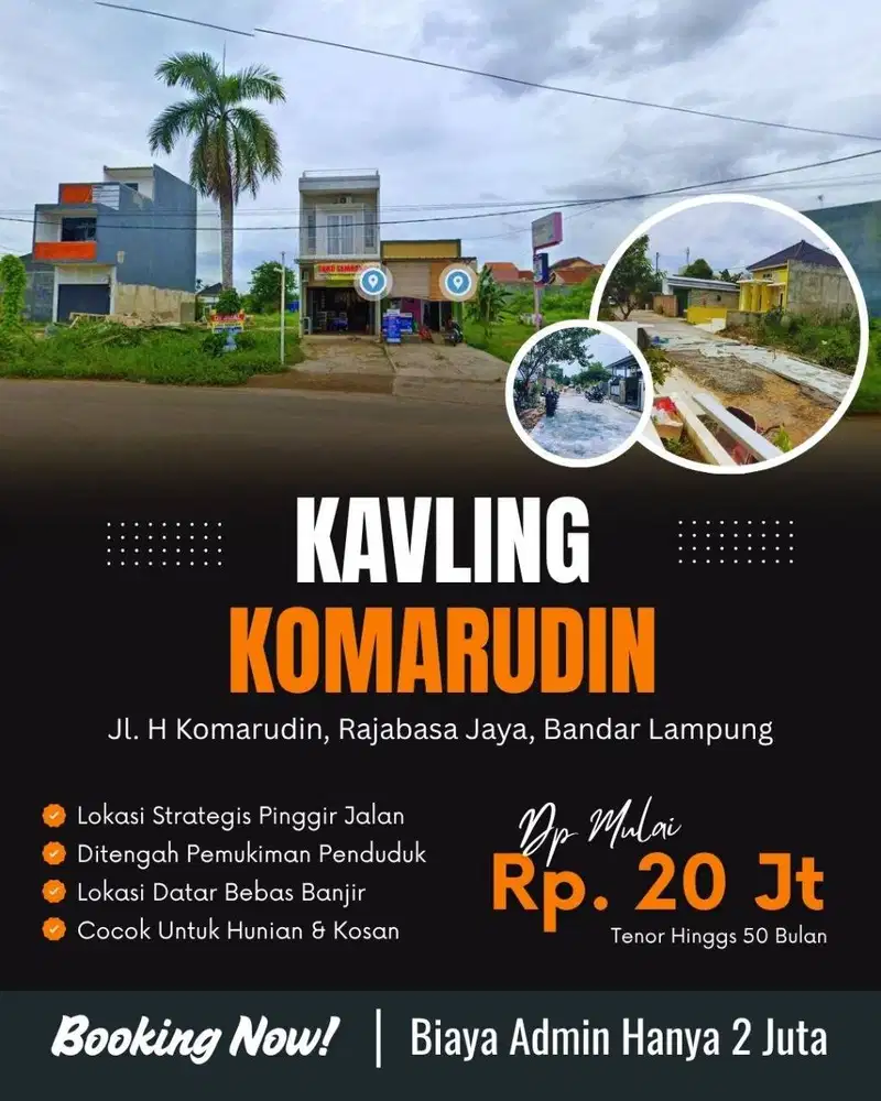 KAVLING BELAKANG KAMPUS POLINELA NEMPEL JALAN UTAMA