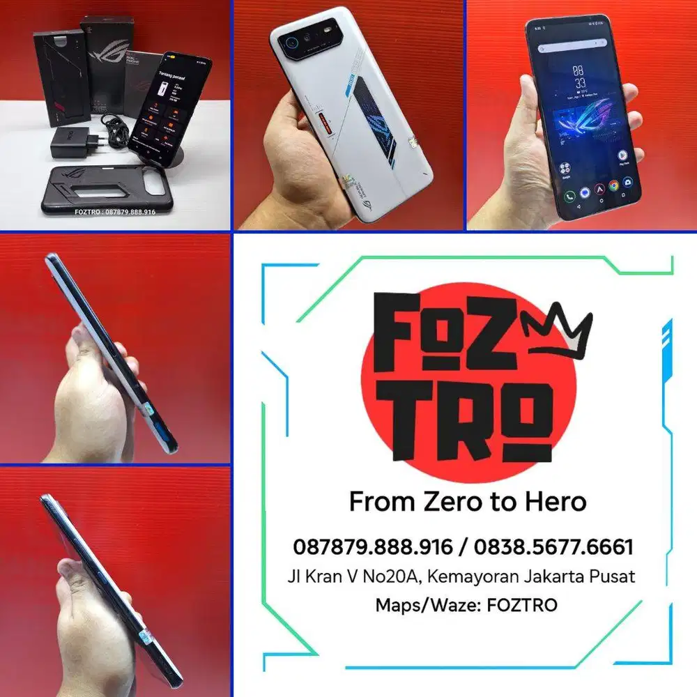 Asus ROG Phone 6 8/256GB White Mulus LIKE NEW Fullset Resmi