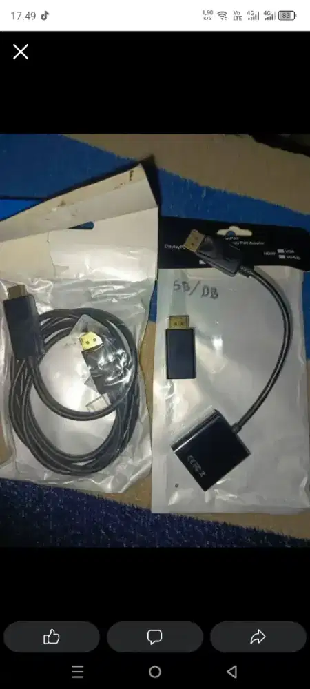 Kabel HDMI to dp dan kabel HDMI to VGA 24+5 pin