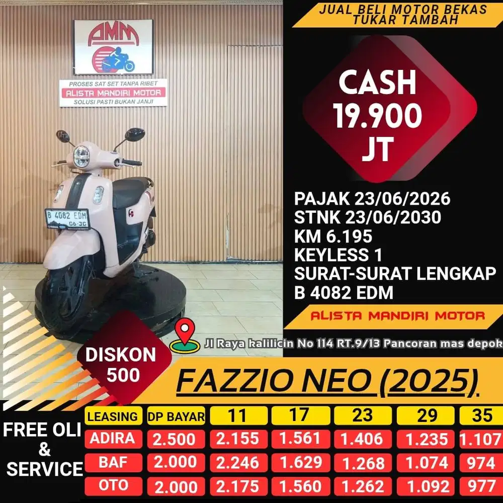 FAZZIO HYBIRD NEO 2025 PAJAK HIDUP CC 0% KREDIVO TOKPED SPAYLATER