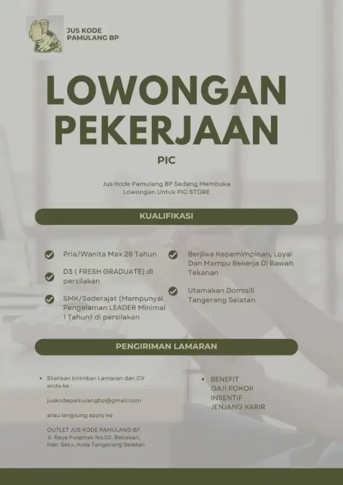 LOWONGAN PEKERJAAN