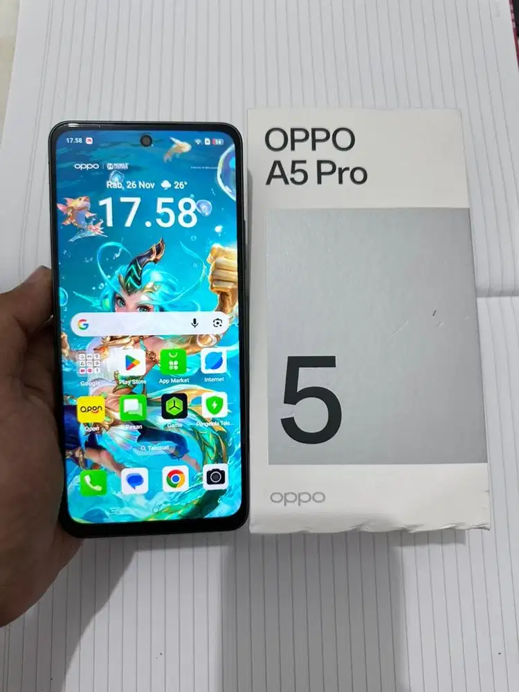 Oppo A5 Pro ram 8+8/256 GB Lengkap Garansi 5 bulan lagi