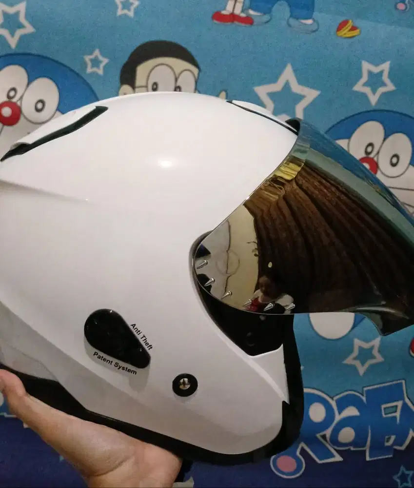 HELM KYT KYOTO PUTIH (XL) VISOR SILVER